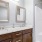 Very bright, well lit bathroom with modern finishes
