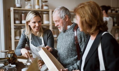 people shop in a store
